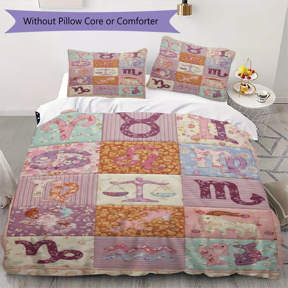 constellations Pattern Bedding uilt Set uilt Cover Pillowcase Home Decoration Birthday Gift (1 * duvet cover + 2 * pillowcase  without core)149