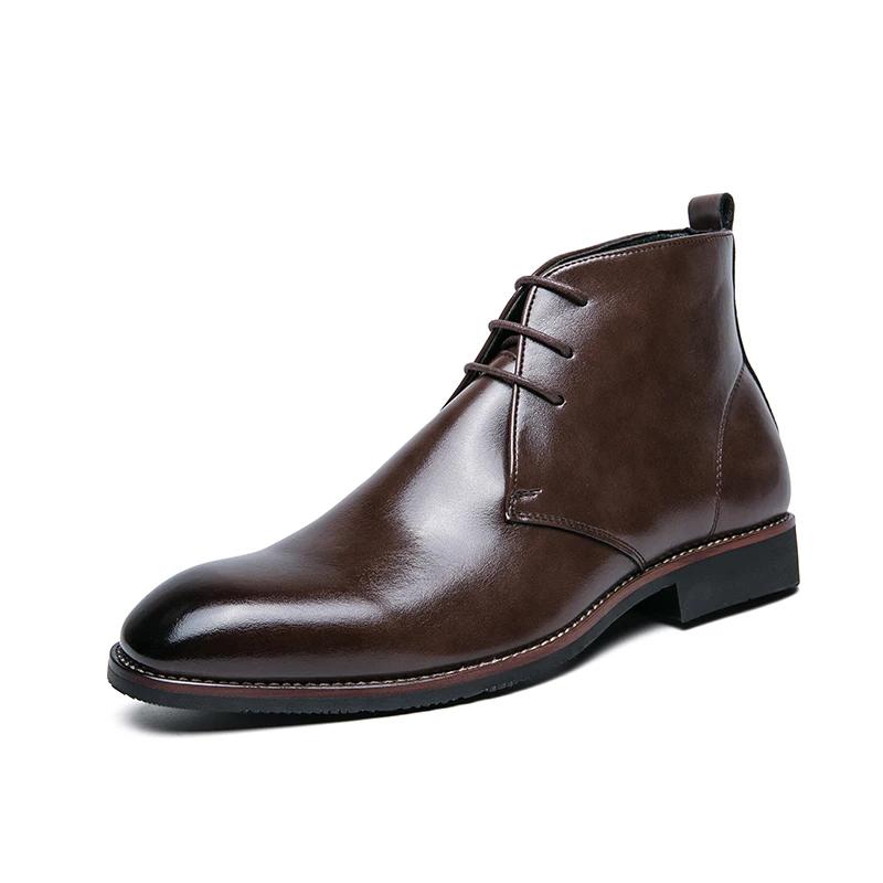 Mode Gyllene Plantor Chelsea Boots för Män Mode Festskor Casual Affärs Flats Fritid Kontor Herrklänningskänga Bekväma Skor