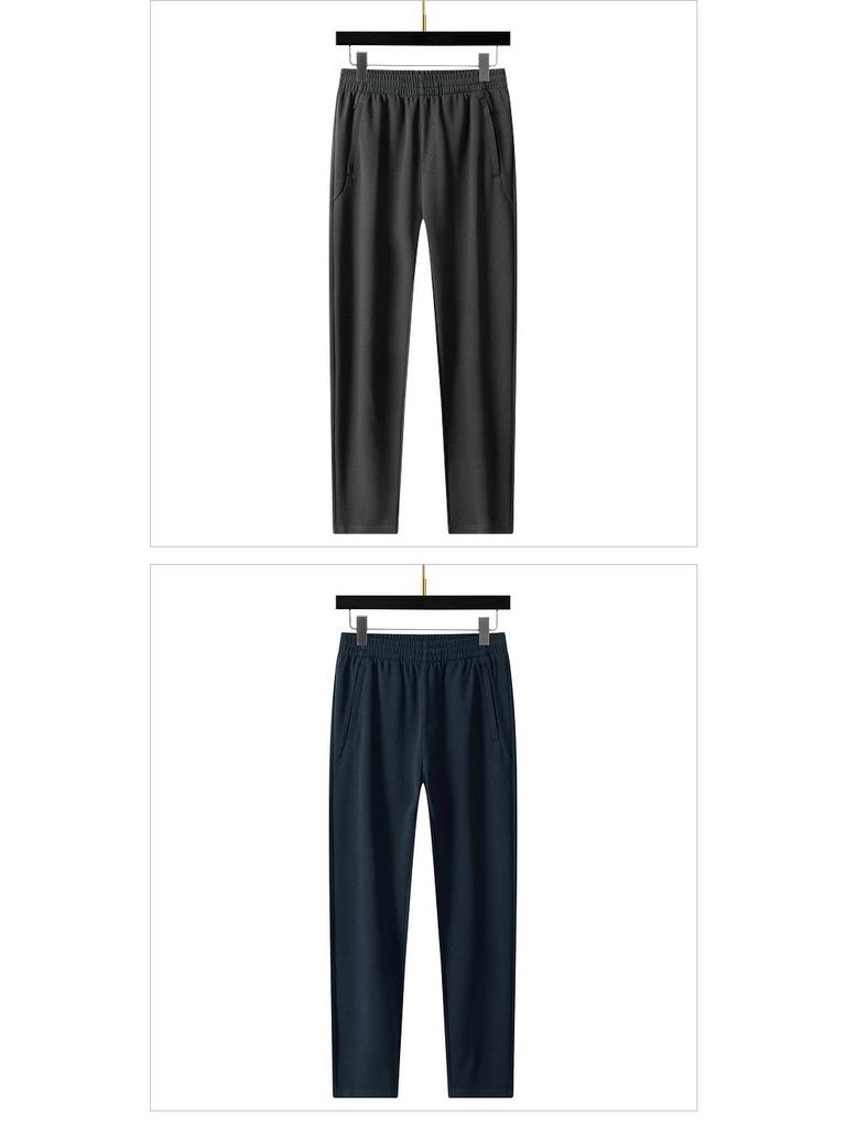 Men's Loose Fit Knitted Sweatpants - Straight Leg, Plus Size, Casual Trousers for Spring and Autumn