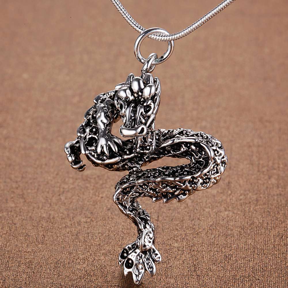 New 925 Sterling Silver Necklace Pendant Dragon For Women Man Fashion Jewelry Party Wedding Accessories Gifts