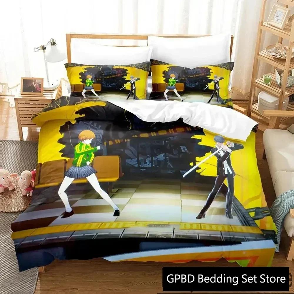 

3D Принт Аниме P4 Persona 4 Постельное Белье Двуспальное Полуторное Кинг Пододеяльник Одеяло Наволочка Мальчики Девочки Взрослые Спальня 135x200cm