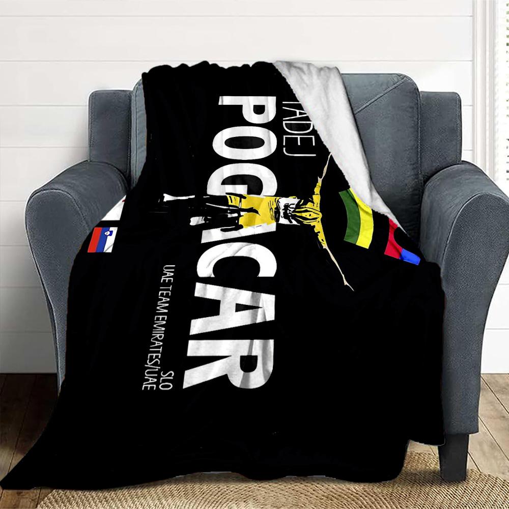 Pogacar Champion Flannel Blanket Throw Blanket Soft Warm Sofa Bed Camping home Decor Unique Christmas Gift C926388