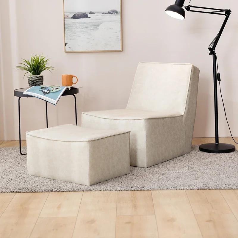 Floor Lazy Sofa - Leather Upholstery for Living Room & Balcony, Modern Minimalist Tatami Style, Leisure Lounge Chair