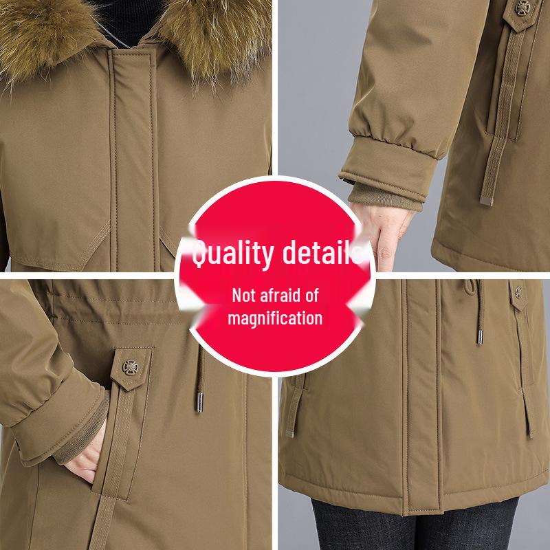 Winter Slimming Parka - Mid-Length Down Jacket for Middle-Aged & Elderly Women (2025 Style)