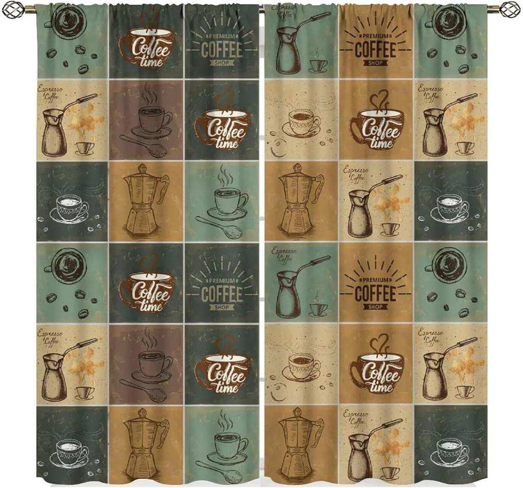 Chef Window Curtains, Fat Funny Cook Theme Curtains For Bedroom & Living Room, Red Black Buffalo Check Plaid Kitchen Drape