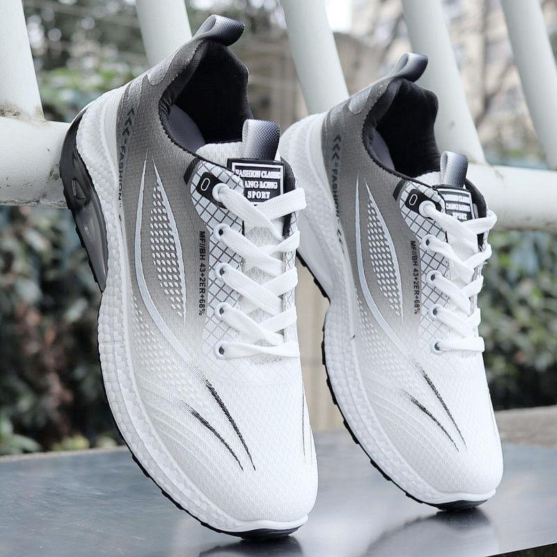 

Сетчатые дышащие мужские кроссовки 2025 года новые мужские кроссовки с круглым носком и низким верхом, повседневные универсальные повседневные кроссовки 39 серый