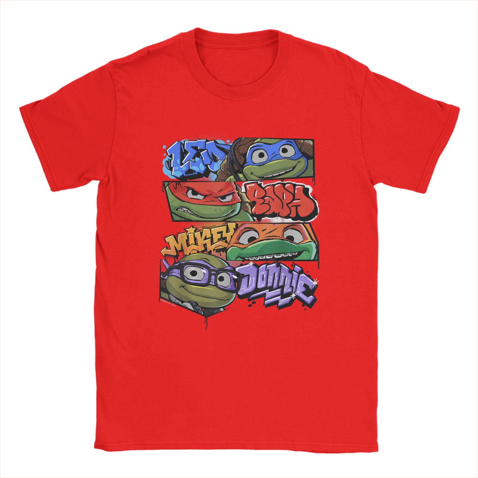 

Ninja Turtles Anime Cartoon TShirts Men Casual Pure Cotton Tees Crew Neck Short Sleeve T Shirts Gift Idea Clothing M