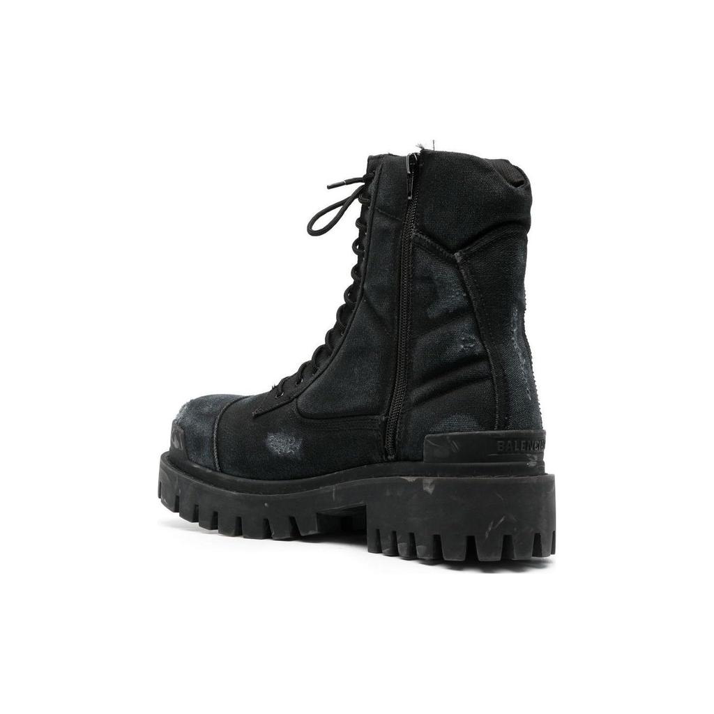 Balenciaga Stivali da Combattimento 'Cotone Nero Lavato' 694042W2H111000