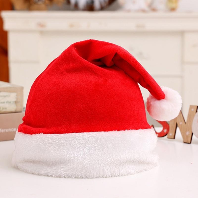 Party Hat MerryChristmas Plush Hat for Festival Family Gathering PartyFavor Props Hat Holiday Cap Decorative Santa Hat