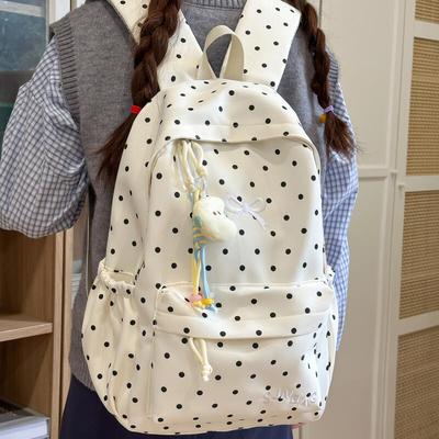 Plecak Szkolny Campus Uczniowski w Kropki Duża Pojemność Plecak Damski