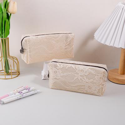 Beautiful Floral Lace Pencil Case Zipper Portable Pencil Pouch Girl Stationery Organizer Student School Supplies Back To School