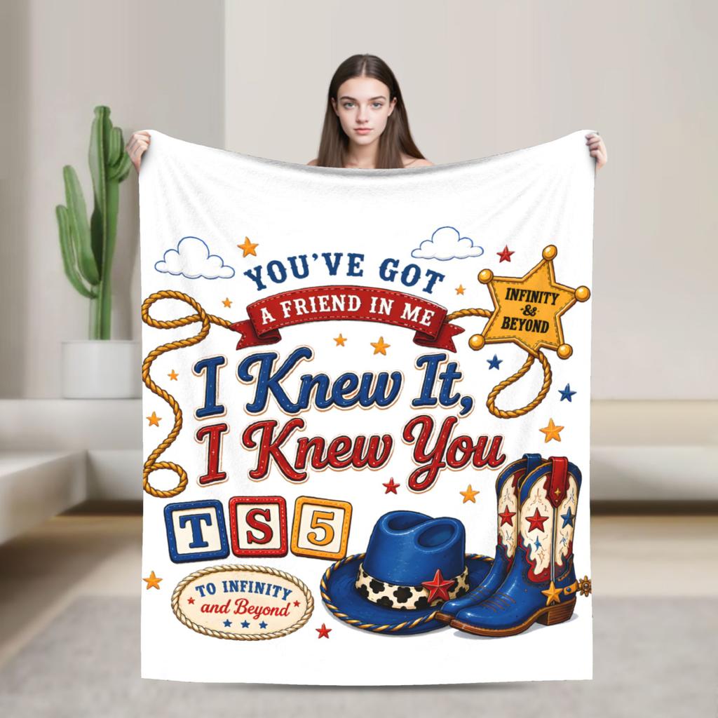 I Knew It I Knew You Cowboy Friendship Velvet Throw Blankets TS5 Blanket for Home Car Super Soft Bedroom Quilt,