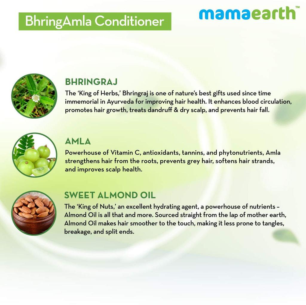 Mamaearth Bhringamla Conditioner 250 Ml Pack For Hair Fall Control Smooth Soft Hair Treatment