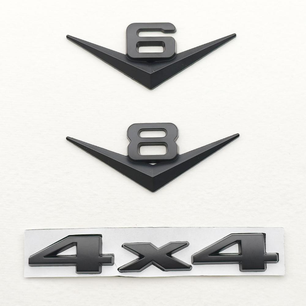Metal Chrome Black Car Badge V6 Sticker V8 Emblem 4x4 Logo Fender Trunk Decal Accessories For JEEP Cherokee Wrangler WJ WK Grand ALR1