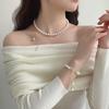 Elegant Korean Pearl Pendant Necklace with Adjustable Drawstring and Tassel for Women