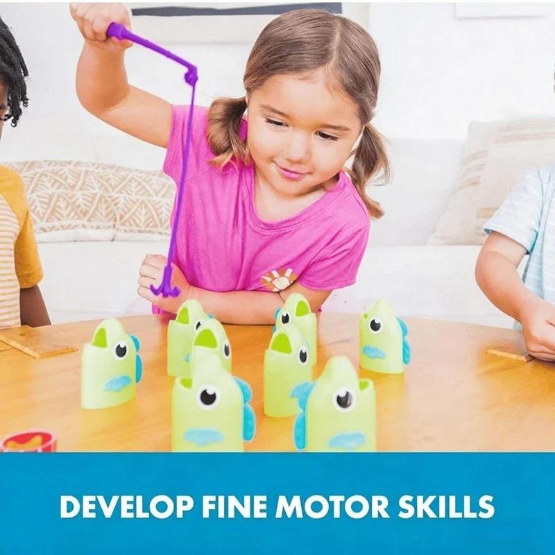 3D-Printed Cartoon Retractable Fishing Set with Hook,Fishing Toy SetFun Parent-Child Interactive Educational Board Game for Kids