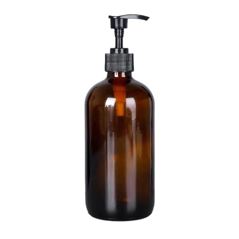 Practical Amber Glass Dispensing Bottle 15ml-500ml Friendly Leakproof Design For Lotions Sanitizers Cosmetics Storage