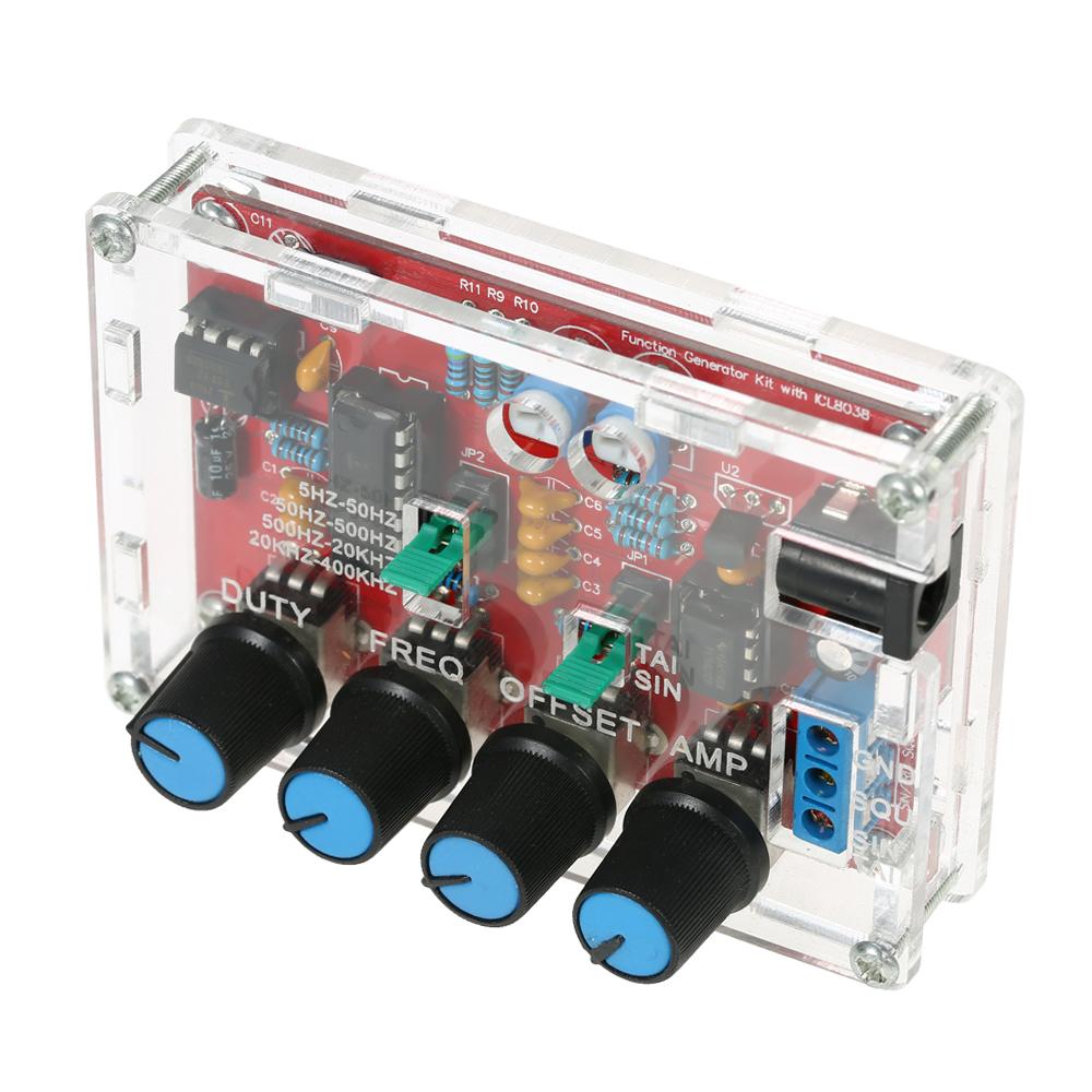 ICL8038 High Precision Generator DIY Kit Sine Triangle Square Sawtooth Output 5Hz 400kHz Adjustable Frequency Amplitude