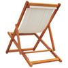 Folding Beach Chairs 2 Pcs. Cream White Fabric