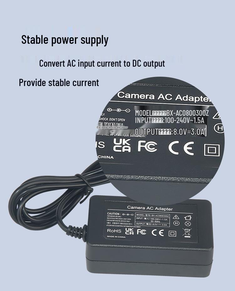 LPE8 External Power Supply for Canon 650D, 600D, 700D, 550D, T2i, T3i, T5i.