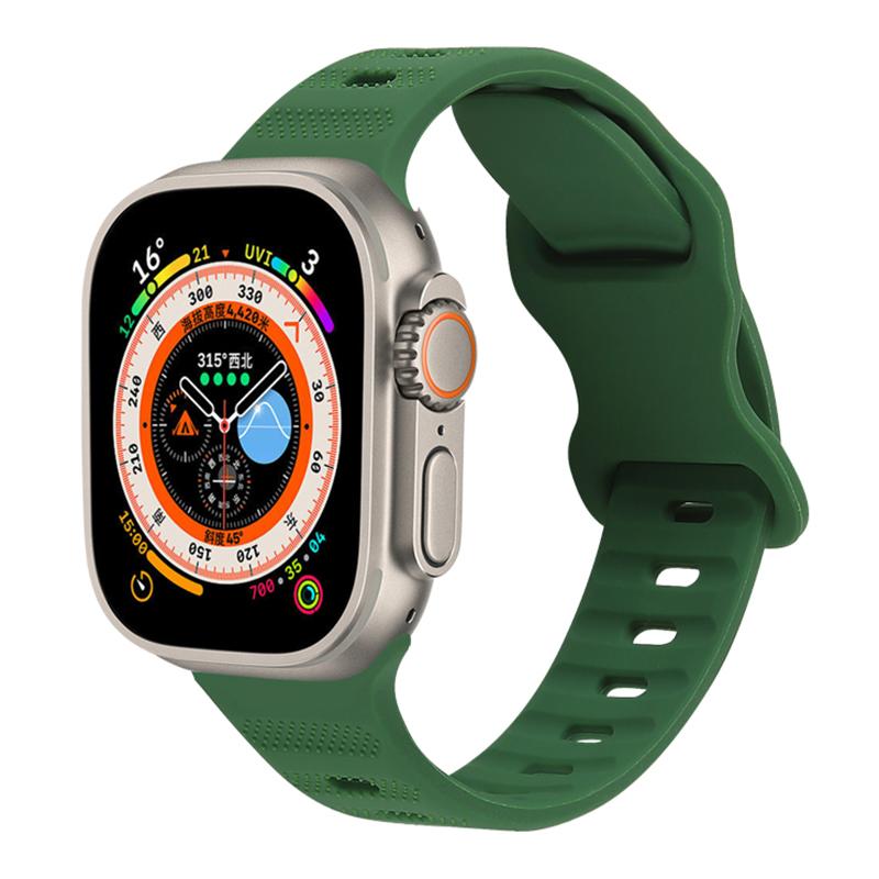 Watch Strap for Apple Watch Series 10 42mm/9 8 7 41mm/SE (2023) SE (2022) SE 6 5 4 40mm/3 2 1 38mm Silicone Watch Band Butterfly Buckle Wrist Strap
