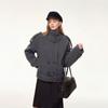 Oakland Vintage Womens Wool Blend Coat Loose Fit Stand Collar Single Breasted Belted Casual Outerwear