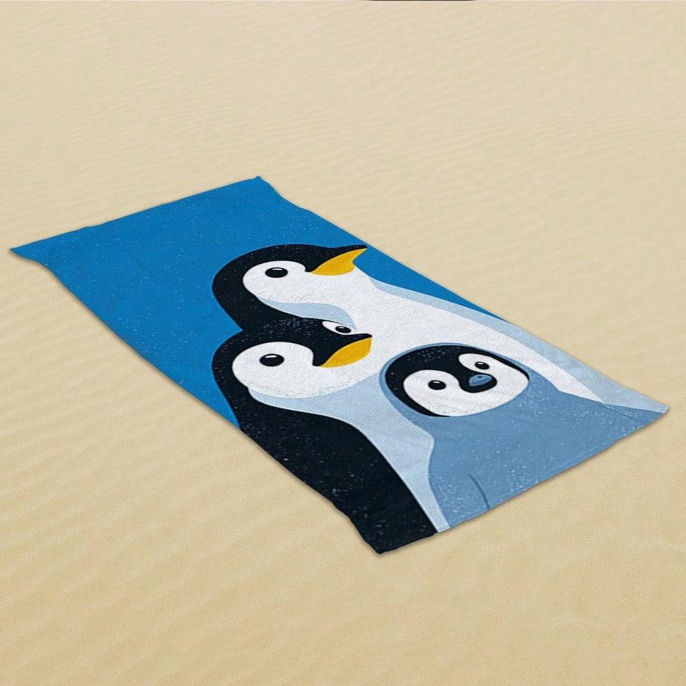 1 Stück Pinguin-Familie Strandtuch Einseitiger 2D-Druck Niedliches Weiches Strandtuch Strand Pool Badezimmer Handtuch Warme Atmosphäre Zubehör Geschenk