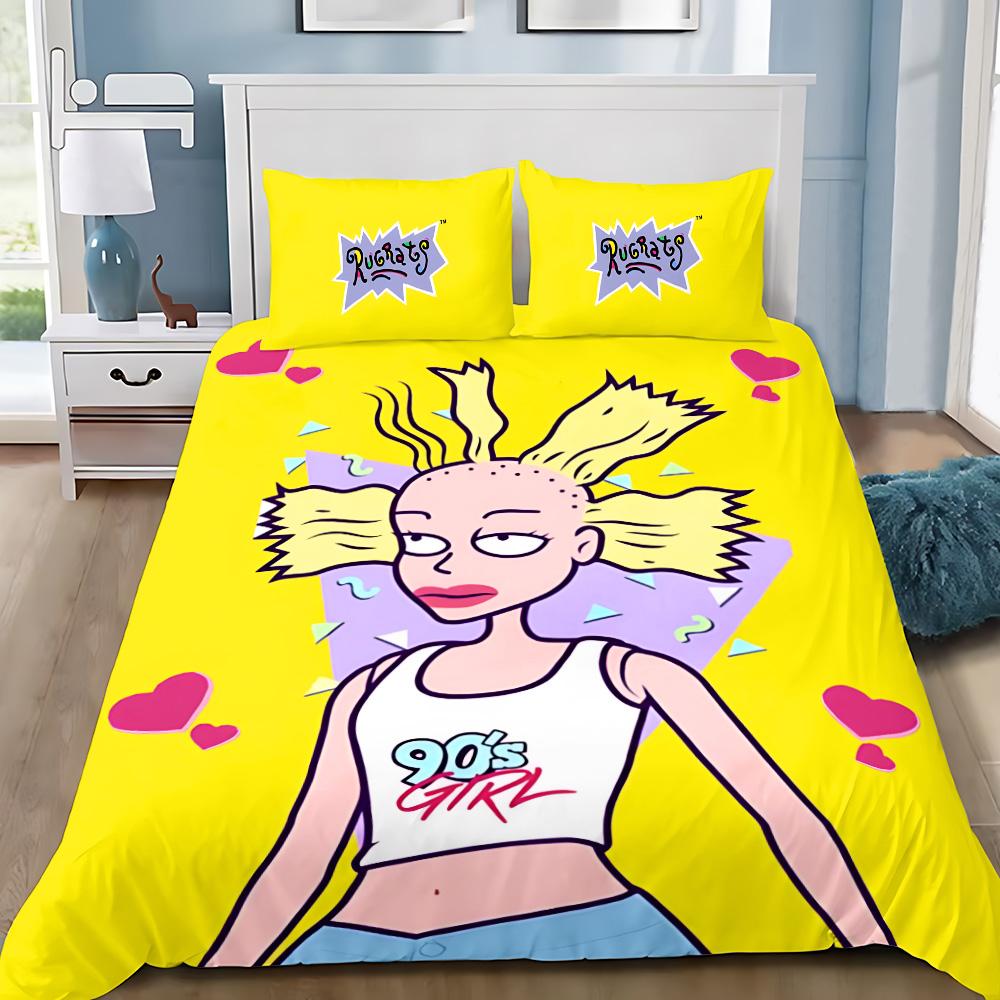 Cartoon Funny Duvet Cover Pillowcase Bedding Set R-Rugrats Adult Boy Girl Bedroom Decoration Children Single Double Large Size
