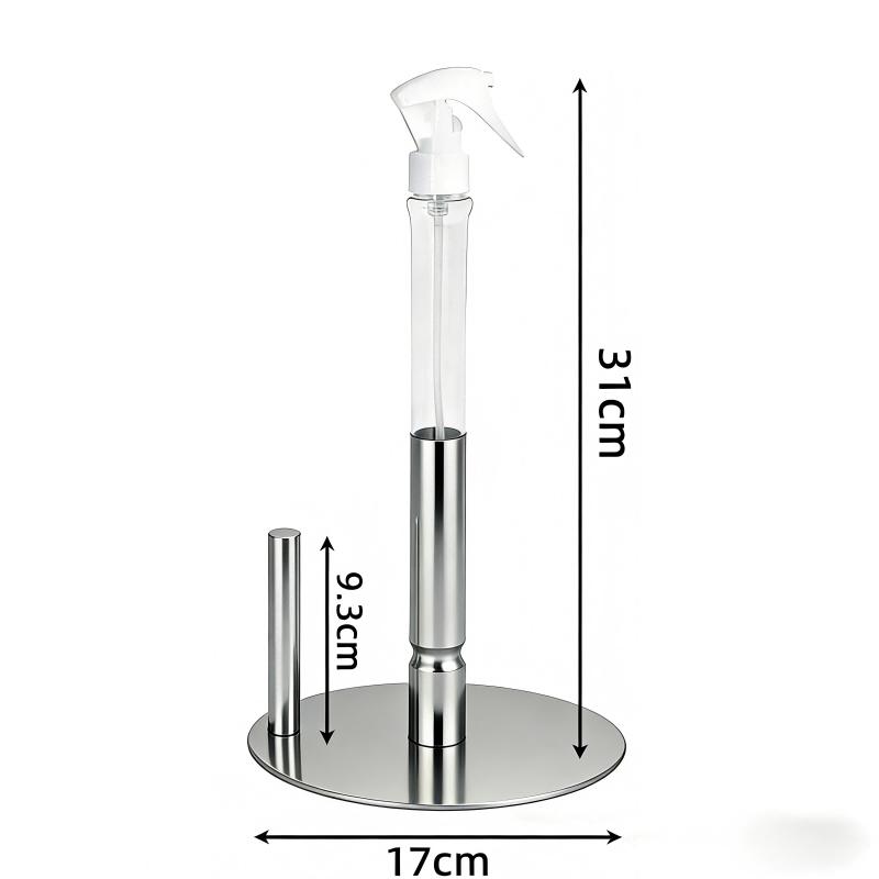 Stainless Steel Countertop Paper Towel Holder with Spray Bottle - Tissue Roll Rack for Kitchen and Bathroom Organization 8160₽