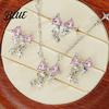 Bow Pendant Necklace Women's Sparkly Necklace Rhinestone Knot High-quality