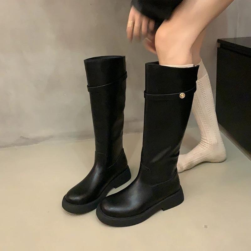 Retro small brown boots thick-soled women's boots autumn and summer new thick heel high boots knight boots western boots
