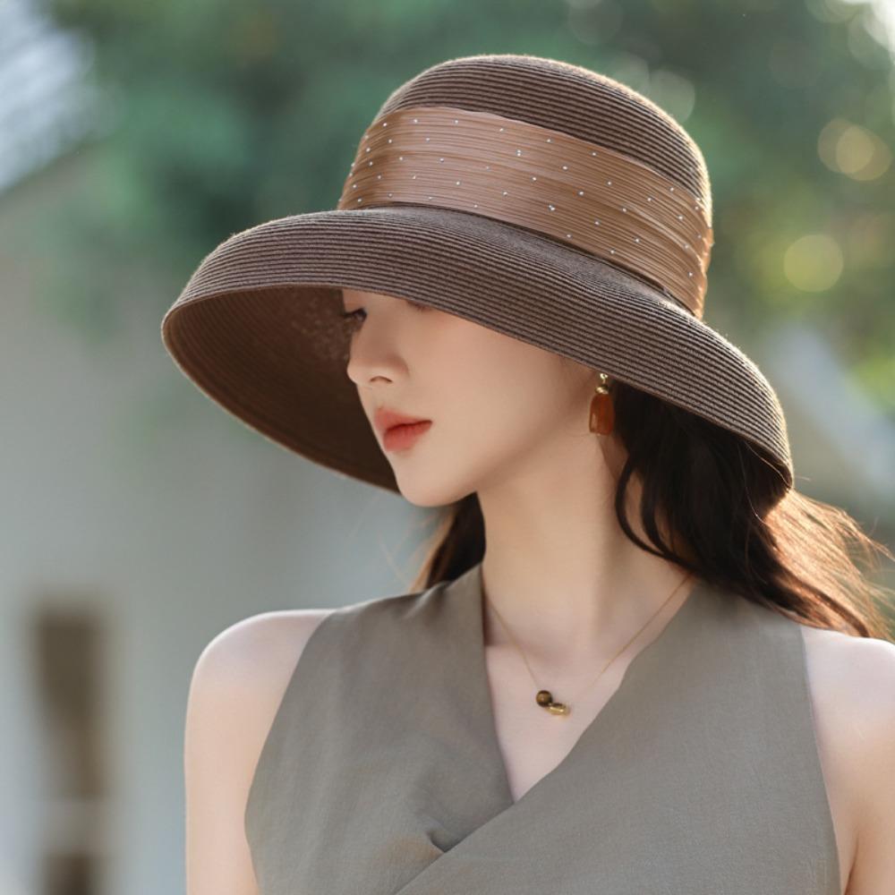Dome Weave Hat Boho Women's Sun Hats Sweet UV Protection Cap Holiday