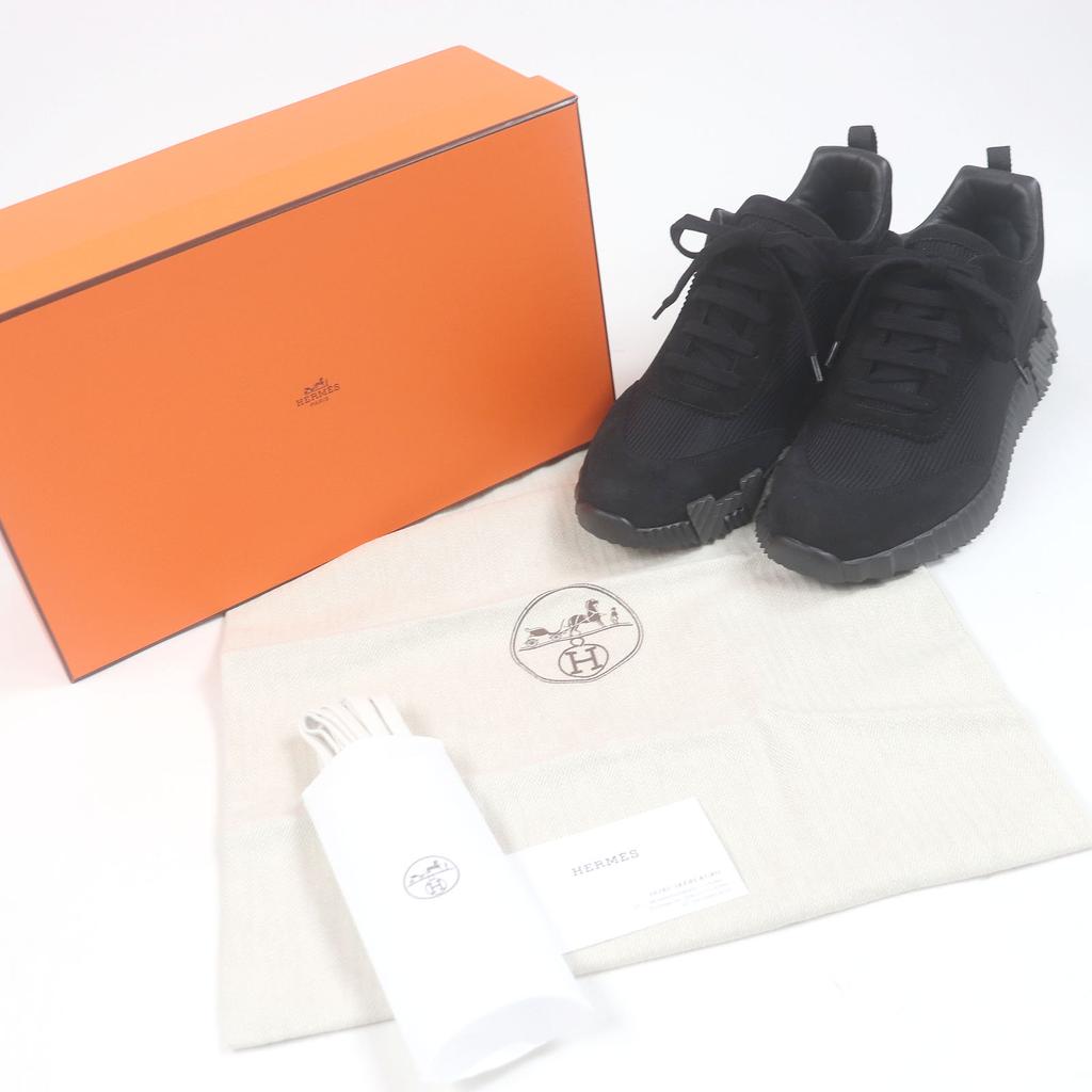 Excellent HERMES Sneakers Bouncing Black Mesh Mens 43 Used