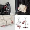 Fashion Bowknot Keychain Multifuntional Heart Charm Key Holder Elegant Bag Pendant Suitable for Keys Bags and Phone