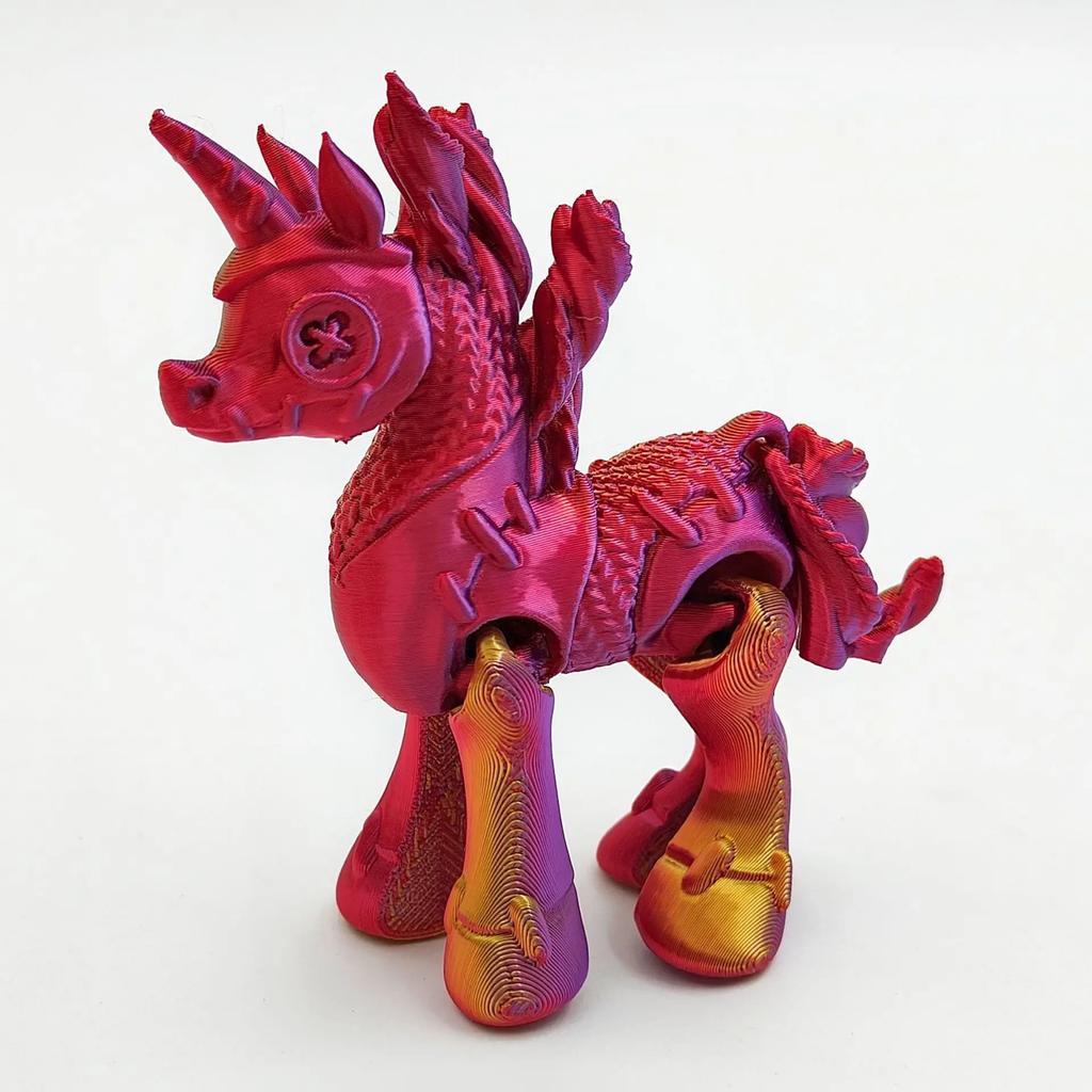 3D-gedruckte Einhörner, Tierspielzeug, Heim-, Zimmer-, Autodekorationen, Schreibtischdekorationen und freie Bewegung der Gelenke