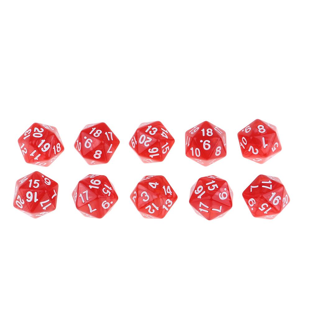 RPG Dice Acrylic D20 Polyhedral Game Board Dice Set for Tabletop Role Playing Board Games