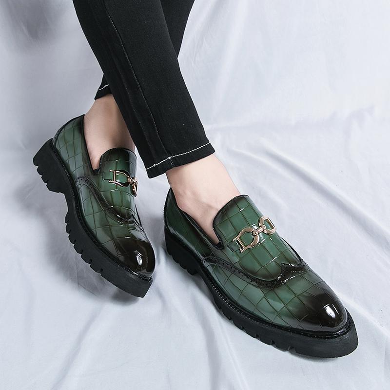 Classic Trends Autumn Outdoor Men's Leather Shoes Platform Oxfords Male Derby Shoes Casual Mens Lace Up Thick Soled Work Shoes