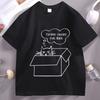 Think Inside The Box Line Art Tshirt Funny Cat Printed Tshirt Cotton Short Sleeve Round Neck T Shirt High Quality Unisex Clothes