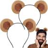 Stretchy Fabric Bear Ears Headwear Skin Friendly Hairband Decorative Hair Hoop Headdress For School Home Parties