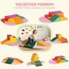 Foam Building Blocks 6-pcs. Modular Children's Building Block Set with Faux Leather Look, Velcro Fasteners, for Children 1-3 Years, Colorful