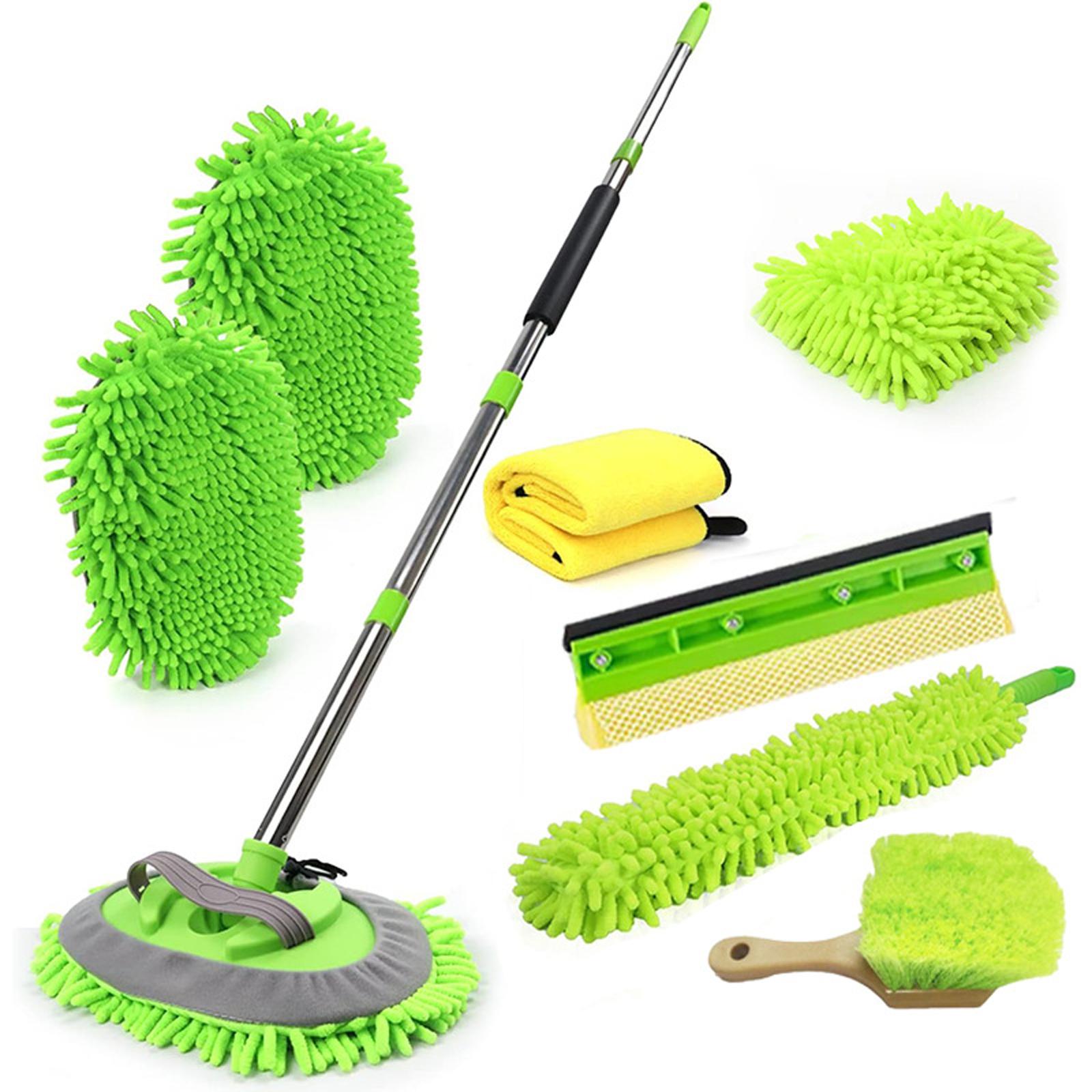 

Long-handled Car Wash Brush, Car Cleaning Kit Includes Soft Car Wash Mop, Sponge, Windshield Wiper, Car Duster, Microfiber Towel One Size