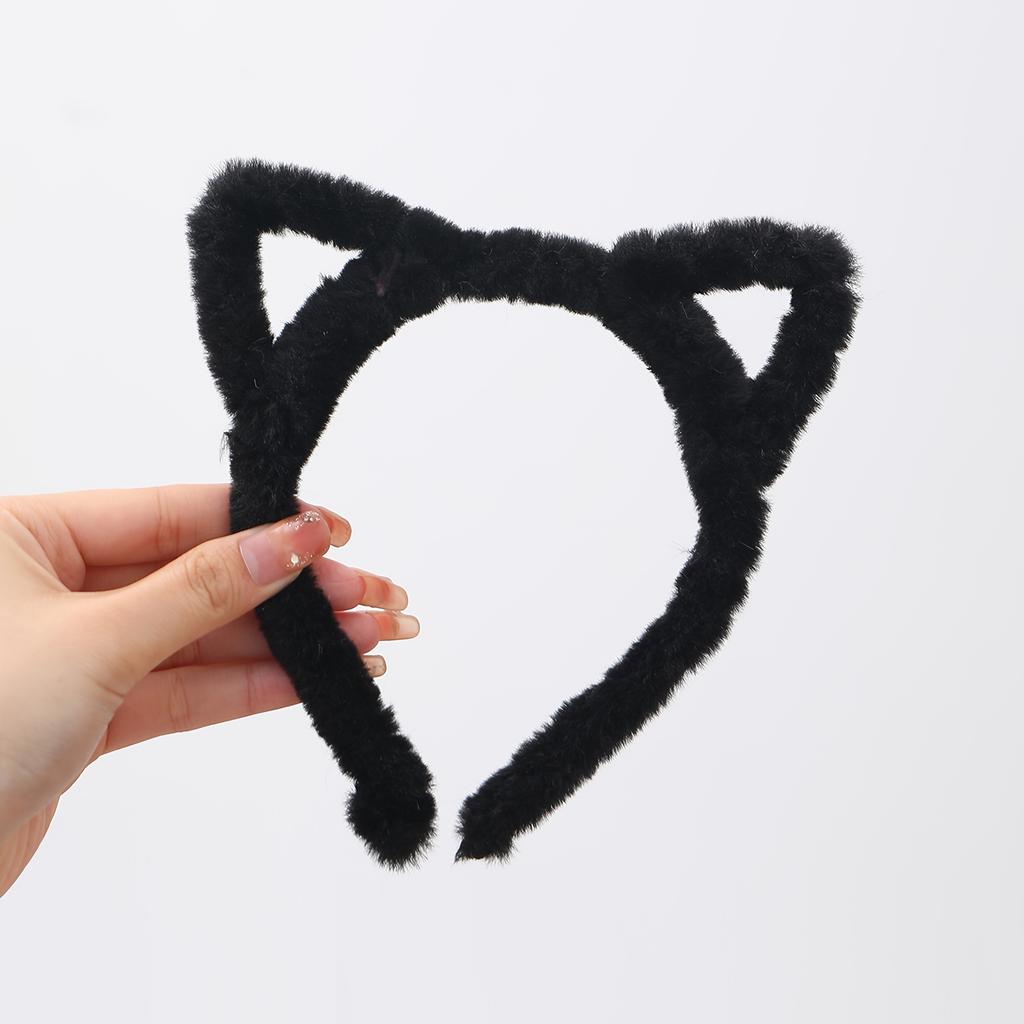 1 Stück Plüsch Süße Katzenohren Stirnband, Bedrucktes Tier-Requisit für Halloween-Kostüm