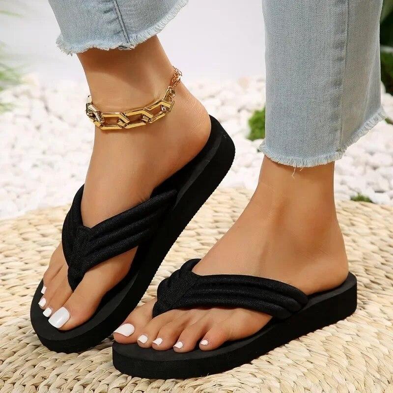 Encomende um tamanho acima flip flop feminino plataforma flip flop 2024 verão chinelos de banheiro ao ar livre sapatos de praia sandálias leves slides sapatos femininos para mulher