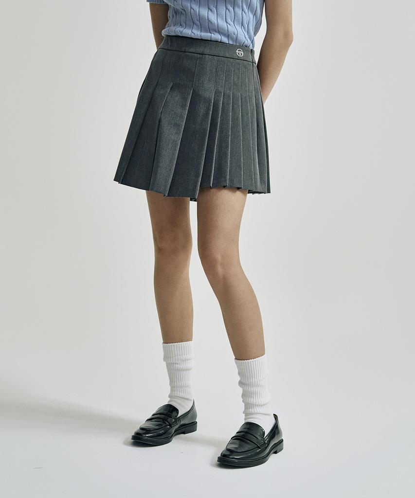 SERGIO TACCHINI W Tr Asymmetrical Pleated Skirt (D.Grey)