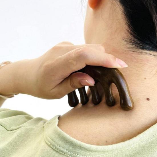 Hair Comb Anti-static Round Edges Thickened Pressing Acupoints Polished 5/8 Teeth Meridian Massage Sandalwood Wood Comb Home Supply