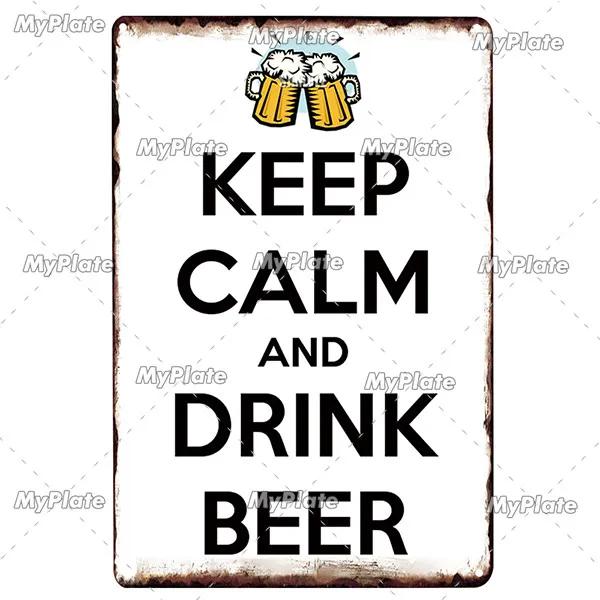 Letrero de Metal creativo para cerveza, placa Vintage, placa de letrero de lata para cerveza fría, decoración de pared para Bar, Club, hombre, arte rupestre, póster personalizado