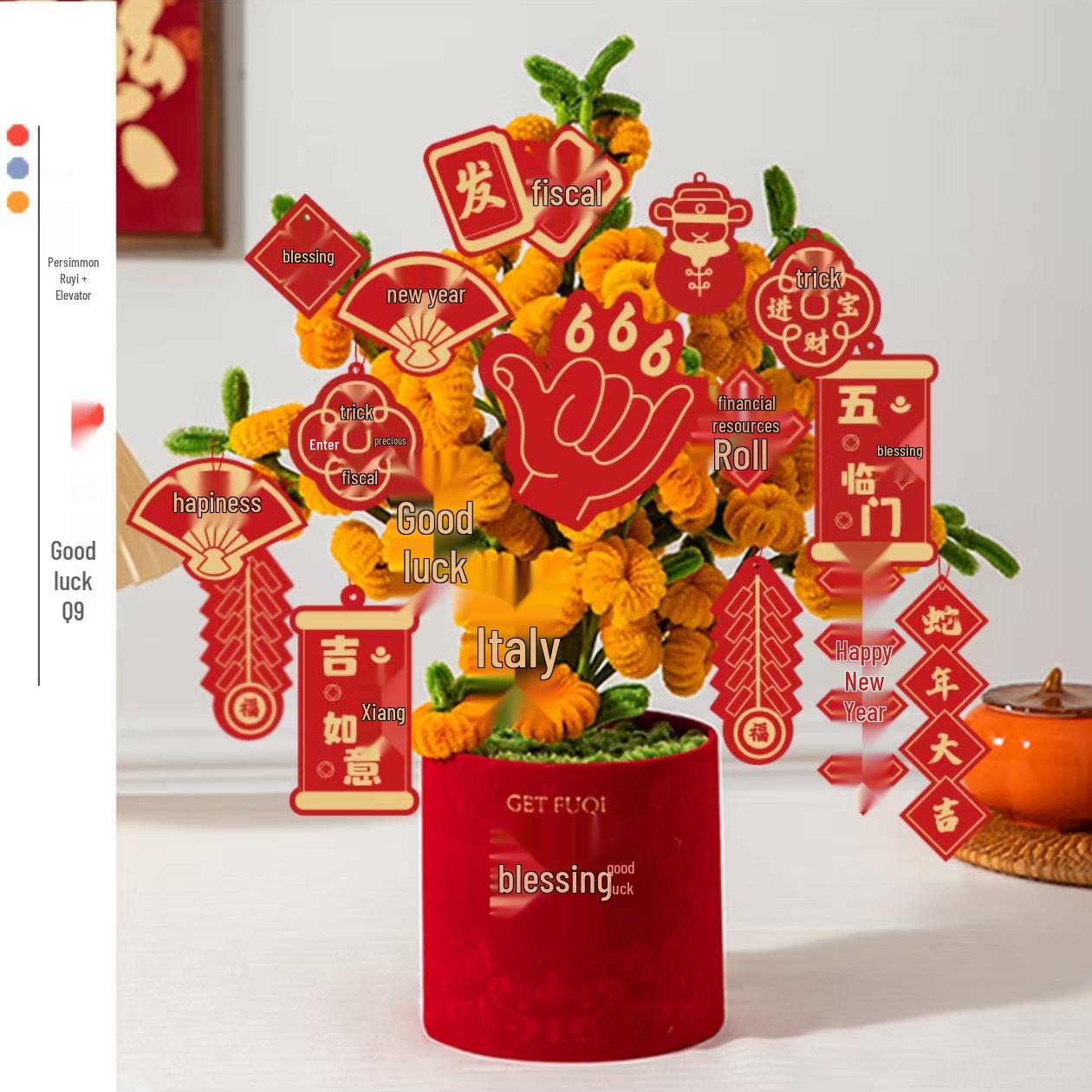 

DIY Floral Art Kit: Year of the Snake Twist Stick Bouquet with Free Shipping for New Year s Eve and New Year s Day