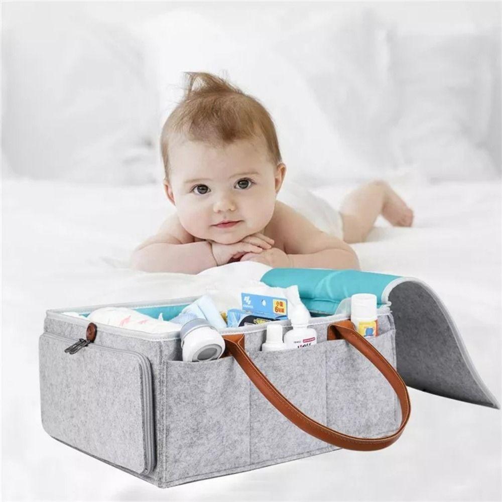 Foldable Design Mommy Tote Bag Felt Cloth Multifunctional Storage  Mommy Storage