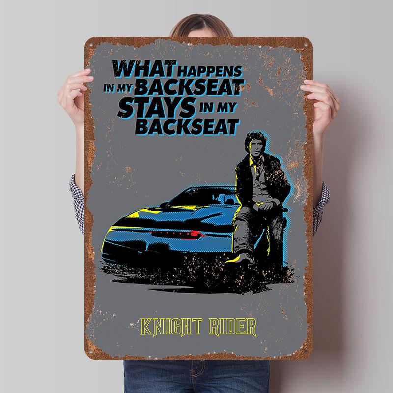 Knight Rider Print Tinplate Posters Customizable Wall Art Retro Vintage Metal Tin Signs for Desk Decor Home Decorations House