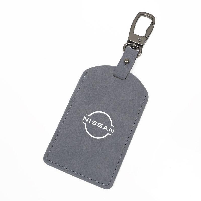 Car Key Holder Leather Flip Card Holder Decoration Accessory For Nissan Juke Leaf Qashqai Patrol PatAhfinder X-Trail Nismo Murano